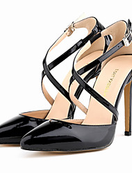 cheap -Women&#039;s Heels Dress Shoes Sexy Shoes Stilettos Buckle Stiletto Heel Pointed Toe Elegant Sexy Classic Party Work Patent Leather Buckle Fall Spring Solid Colored Light Yellow Almond Green