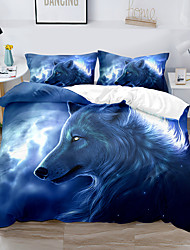 cheap -Ethnic Animal wolf starry Sky Duvet Cover Set  Twin Full Queen  King size  2/3 Piece Bedding Set with 1 or 2 Pillowcase(Single Twin  only 1pcs)