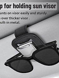 cheap -Car Glasses Holder Universal Car Visor Sunglasses Clip Leather Eyeglasses and Ticket Card Holder Clip 2 PCS