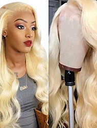 cheap -613 Blonde Lace Front Wig Human Hair 13x4 HD Lace Frontal Wigs Brazilian Virgin Body Wave Blonde Human Hair Wigs for Black Women 150% Pre Plucked with Baby Hair