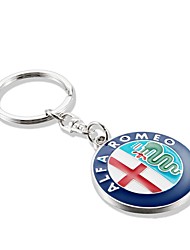 cheap -Fit Alfa Romeo Saab Dodge Key Chain Ring - 3D Chrome Metal Car Keychain Keyring Alloy Key Holder Key Fob Accessories