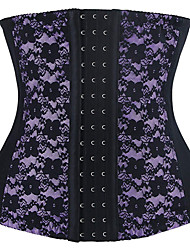 cheap -Corset Women&#039;s Waist Trainer Comfortable Underbust Corset Backless Tummy Control Push Up Lace Flower Hook &amp; Eye Polyester Party &amp; Evening Fall Winter Blue Black Purple