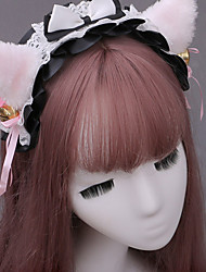 cheap -Cute Lolita Lace Bow Cat Headdress Handmade Cat Ears Headband Hair Accessories