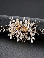 cheap -Wedding Bridal Alloy Hair Combs / Flowers / Headdress with Imitation Pearl / Flower / Crystals / Rhinestones 1 PC Wedding / Special Occasion Headpiece