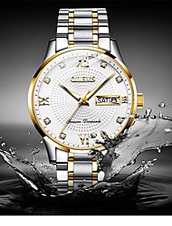 cheap -OLEVS Mechanical Watch for Men Analog Automatic self-winding Modern Style Stylish Waterproof Calendar Casual Sport Chronograph Men&#039;s Watches Stainless Steel Band Wristwatch
