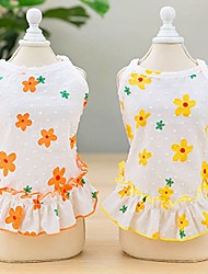 cheap -2 Pieces Small Dog Dresses for Yorkie Girl Pet Puppy Clothes Dress Cute Summer Tiny Pet Costume Orange Female Doggie Cat Clothing Skirt for Chihuahua Teacup Breed (Large, Orange,Yellow)