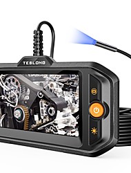 cheap -5.5mm Endoscope Camera Teslong 0.21inch Ultra Slim Borescope Inspection Camera with Light and Screen Flexible Automotive Scope Camera Home Waterproof Fiber Optic Snake Bore Cam for Sewer(16.5ft)