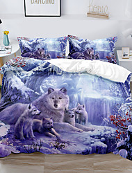 cheap -Wolf Duvet Cover Set Hotel Bedding Sets Comforter Cover Twin Full Queen King Size(Include 1 Duvet Cover, 1 Or 2 Pillowcases Shams),3D Digktal Print