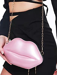 cheap -lips women&#039;s pu leather shoulder bag trendy texture pu messenger shell lipstick bag