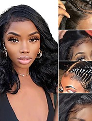 cheap -Body Wave Lace Front Wig 13x4 Closure Wigs Human Hair Pre Plucked with Baby Hair 180 Density HD Lace Front Wigs Human Hair 14 Inch Frontal Human Hair Wigs for Black Women