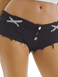 cheap -Women&#039;s Sexy Shorts Distressed Jeans Short Pants Club Weekend Micro-elastic Plain Comfort Mid Waist White Black S M L