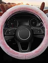 cheap -1Pcs Individuation Womens Winter Fashion Wool Fur Soft Furry Steering Wheel Covers Interior Accessories Fuzz Warm Non-slip Car Decoration Long Hair Fit 15 inch O Type