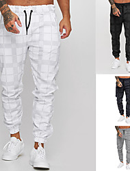 cheap -Men&#039;s Sweatpants Pocket Cotton Plaid / Check Sport Athleisure Bottoms Breathable Soft Comfortable Everyday Use Street Casual Athleisure Daily Outdoor