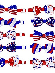 cheap -4th of July Dog Bow Ties,20Pcs Patriotic Bow Ties for Dogs Independence Day Puppy Bow Ties American Flag Small Pet Collar(Random Color)
