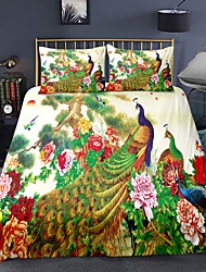 cheap -Peacock  Animal For Kids  Duvet Cover Set 2/3 Piece Bedding Set with 1 or 2 Pillowcase(Single Twin  only 1pcs) Full  Queen  King size