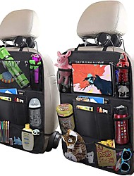 cheap -Car Backseat Organizer with 10 inc Table Holder 9 Storage Pockets Seat Back Protectors Kick Mats for Kids Toddlers Travel Accessories Black 1 Pack