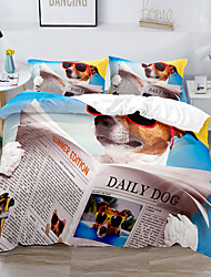 cheap -Duvet Cover Set  Dog Happy Christmas 2/3 Piece Bedding Set with 1 or 2 Pillowcase(Single Twin  only 1pcs)
