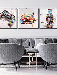 cheap -creative graffiti painting game console cola burger home decoration painting living room bedroom canvas painting frameless painting core