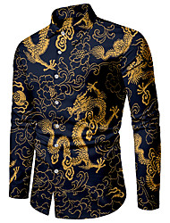 cheap -Men Gold Bronzing Camisa Social Shirts Dress Slim Fit  New Long Sleeve Striped Shirt For Men Streetwear Shirts Club Party Patterned Shirts