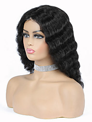 cheap -Human Hair Wig Medium Length Loose Deep Wave Middle Part Natural Black Party Women Easy dressing Capless Brazilian Hair Women&#039;s Natural Black #1B 12 inch Party / Evening Daily Daily Wear