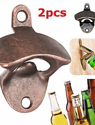 cheap -2 Pieces Wall Hanging Mouth Gag Cast Iron Beer Bottle Opener Alcohol Bottle Opener Wall Mounted Drinks Bronze Kitchen Bar Alcohol Open Tool
