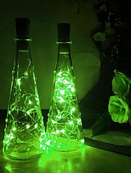 cheap -St. Patrick&#039;s Day Lights 6pcs 2M 20LED Wine Bottle Lights Christmas Gift Decoration Garland Fairy Christmas LED String Lights For New Year Party Wedding Decoration with Button Battery
