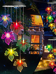 cheap -Solar Maple Leaf Wind Chime Light Waterproof LED Leaf Lights 7 Color Changing Countyard Lamp Balcony Garden Patio Outdoor Decoration