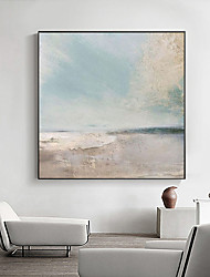 cheap -Handmade Oil Painting Canvas Wall Art Decoration Abstract Seascape Painting Beach Ocean for Home Decor Stretched Frame Hanging Painting