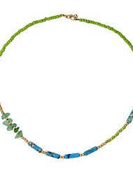 cheap -Beaded Necklace Necklace Women&#039;s Beads Colorful Fashion Holiday Casual / Sporty Boho Light Green 40 cm Necklace Jewelry 1pc for Street Gift Daily Holiday Festival Geometric