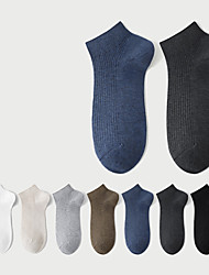 cheap -Fashion Comfort Men&#039;s Socks Solid Colored Socks Sport Socks / Athletic Socks Medium Casual Multi color 6 Pairs / Casual Socks