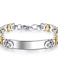 cheap -Men&#039;s Bracelet Geometrical Vertical / Gold bar Fashion Titanium Steel Bracelet Jewelry Silver For Street Gift Daily Festival