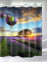 cheap -Flower Sea Hot Air Balloon Series Digital Printing Shower Curtain Shower Curtains  Hooks Modern Polyester New Design