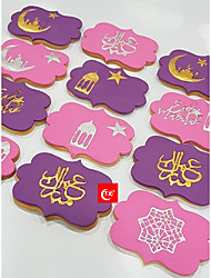 cheap -Acrylic DIY Letter Pattern Baking Cake Mold Ramadan Arabian Happy Cookie Mold Stamping Props