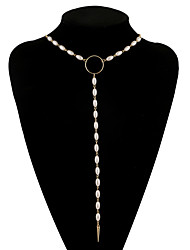 cheap -Necklace Women&#039;s Geometrical Pearl Precious Elegant Fashion Classic Holiday Sweet Cute Gold 40 cm Necklace Jewelry 1pc for Gift Daily Carnival Prom Festival Geometric