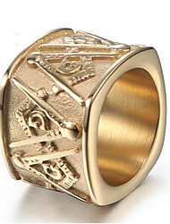 cheap -Band Ring School Geometrical Gold Gold / Black Titanium Steel Totem Series Fashion 1pc / Men&#039;s / Men&#039;s