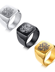 cheap -Ring Party Geometrical Black Silver Gold Titanium Steel Totem Series Fashion 1pc / Men&#039;s / Men&#039;s