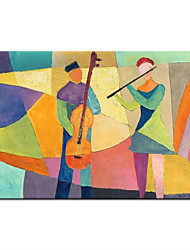 cheap -Oil Painting Handmade Hand Painted Wall Art Modern People Playing Music Abstract Home Decoration Decor Stretched Frame Ready to Hang