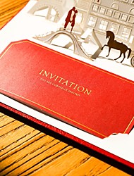 preiswerte -Gefaltet Hochzeits-Einladungen 1 PC - Einladungskarten Reines Papier 21.5*15.5 cm