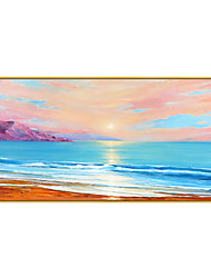 cheap -Oil Painting Handmade Hand Painted Wall Art Modern Abstract Sunset Coastline Landscape Home Decoration Decor Rolled Canvas No Frame Unstretched