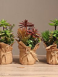 cheap -25cm Fake Succulent Potted Artificial Plants Creative Desktop Tree Plastic Leaves Bonsai For Home Decor Valentine&#039;s Day Present