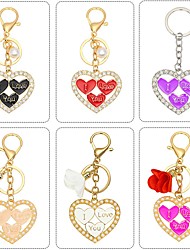 cheap -Car Keychain for Women Heart Key Chain Loop Key Holder Key Chain Clips with Detachable Keyring for Women 1PCS