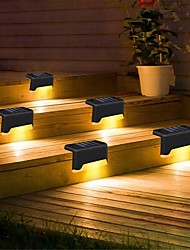 cheap -4pcs Solar Step Lights Outdoor LED Deck Stair Lights Waterproof LED for Garden Fence Step Railing Stairs Yard Patio Pathway Holiday Light
