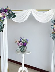 cheap -Artificial Wedding Arch Purple Flowers Kit Wedding Arch Draping Fabric Wedding Flowers Garlands Floral Arrangement Swag for Ceremony and Reception Backdrop Decoration