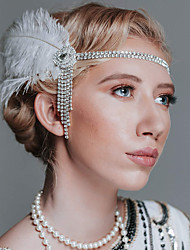 cheap -The Great Gatsby Charleston Roaring 20s 1920s Vintage All Seasons Feathers Headband Women&#039;s Adults&#039; Feather Feather Costume Head Jewelry Jewelry Displays Charms White / Black / Pink Vintage Cosplay