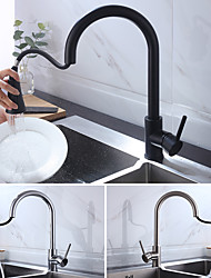 cheap -Kitchen Faucet - Single Handle One Hole Chrome / Nickel Brushed / Electroplated Pull-out / Pull-down / Standard Spout Centerset Modern Contemporary Kitchen Taps