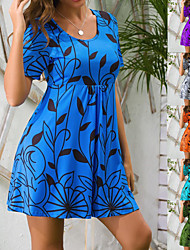 cheap -Women&#039;s spring  summer new  women&#039;s dress skirt sleeve short skirt positioning printing dress