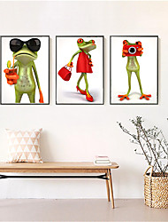 cheap -Wall Art Canvas Prints Painting Artwork Picture Crazy Frog Home Decoration Decor Rolled Canvas No Frame Unframed Unstretched  3PCS