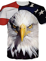 cheap -Men&#039;s Tee T shirt Tee Eagle Flag Plus Size Party Casual 3D Print Tops Casual Fashion Designer Cool Short sleeve
