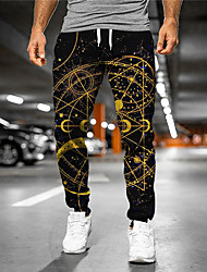 cheap -Men&#039;s Designer Casual / Sporty Jogger Sweatpants Trousers 3D Print Elastic Drawstring Design Full Length Pants Daily Leisure Sports Micro-elastic Graphic Star Breathable Soft Mid Waist Black S M L XL