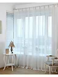 cheap -1 Panel White Sheer Curtain Window Drapes Clear Curtain Basic Panel Voile to Light Filtering Airy for Bedroom Living Room